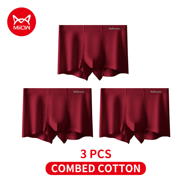 กางเกงในชาย MiiOW 3 ชิ้น ผ้าฝ้ - Boxer Shorts Modal บทวิจารณ์และราคา